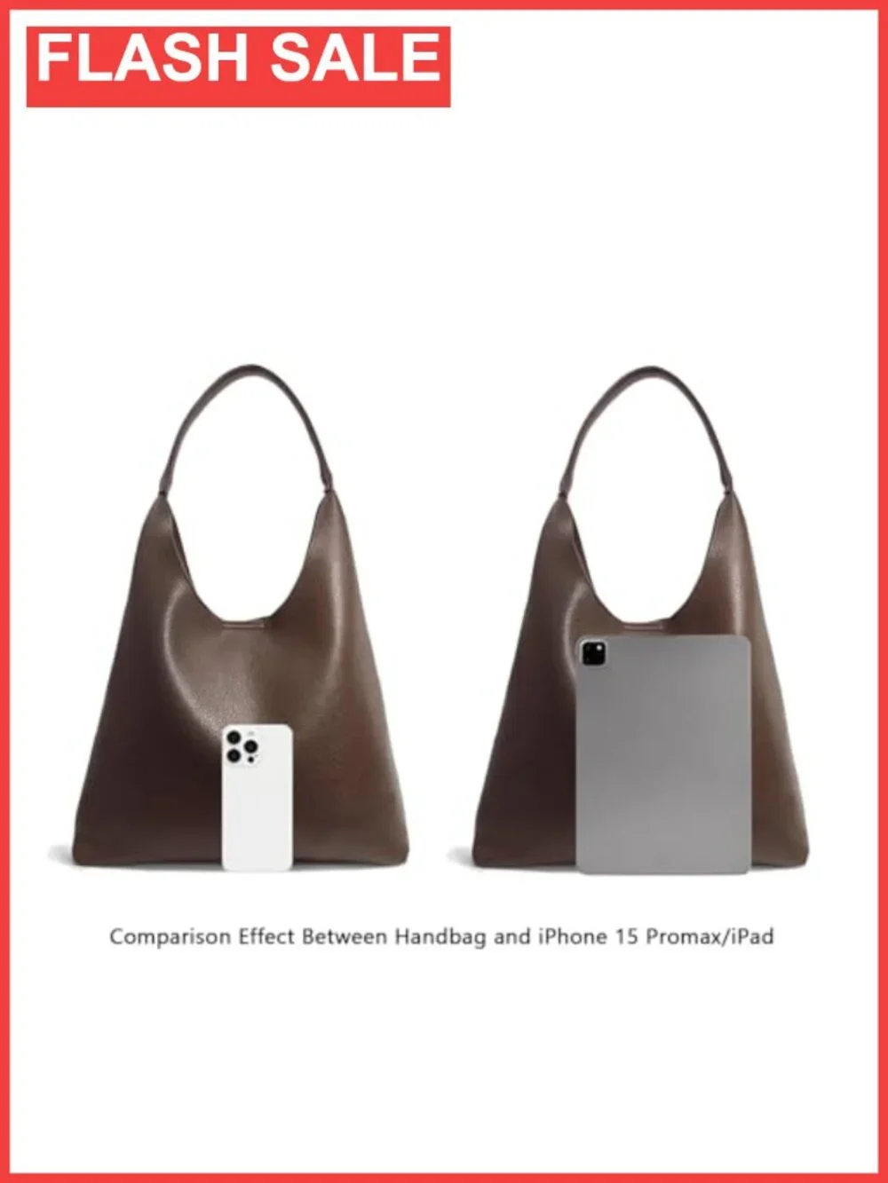 Vegan PU Leather Slouchy Hobo Shoulder Bag Tote for Work Travel